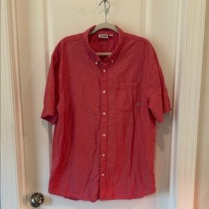 Vans Men's Casual Pink Button Down Shirt